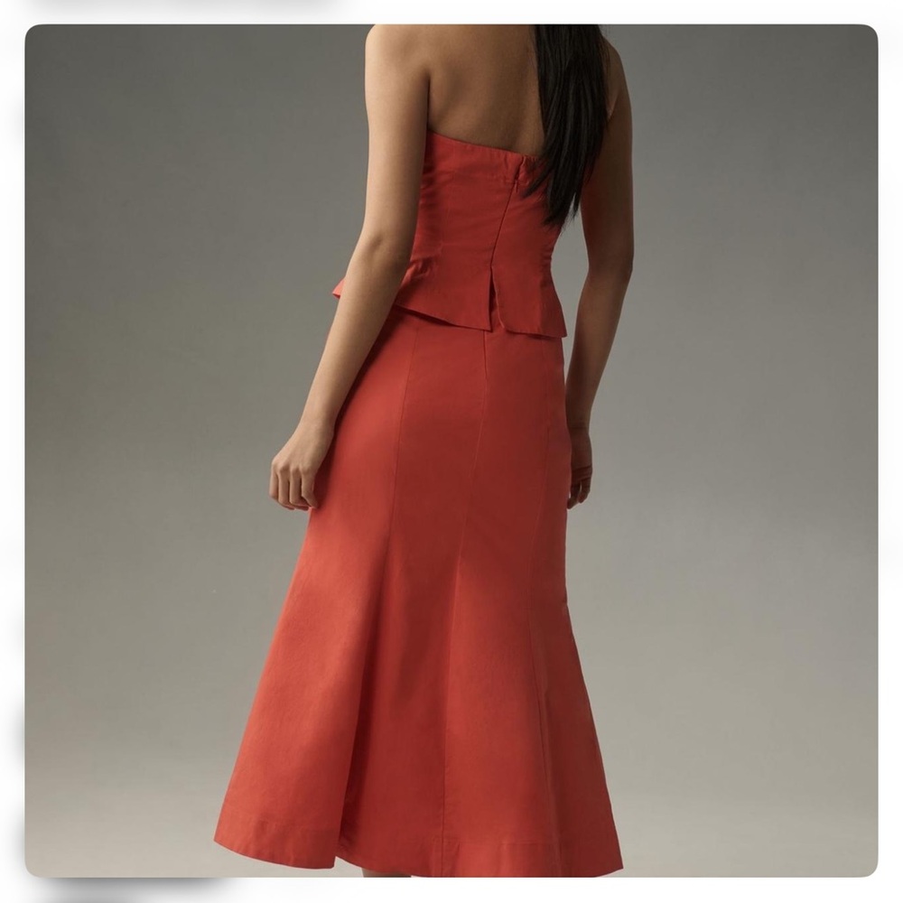 Anthropologie Maeve Midi Orange Dress - Picture 2 of 5